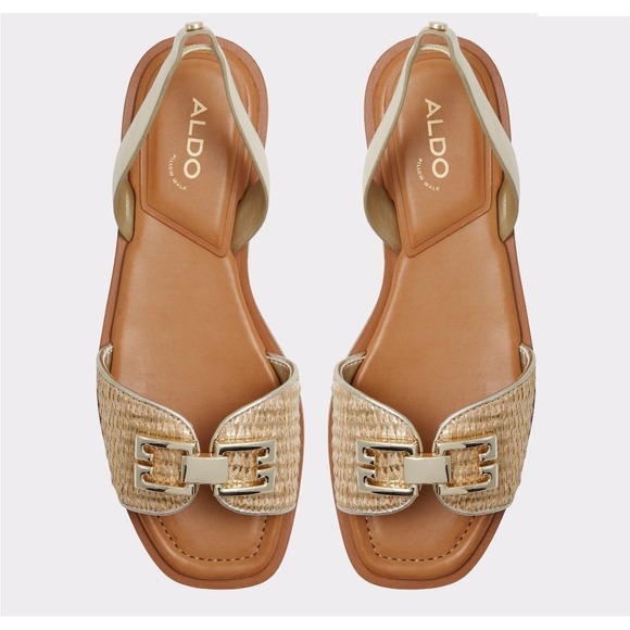 Aldo Shoes - ALDO Women's Agreinwan Flat Sandal Gold 7.5